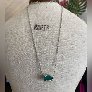 Kendra Scott Elisa silver & emerald necklace - NWT